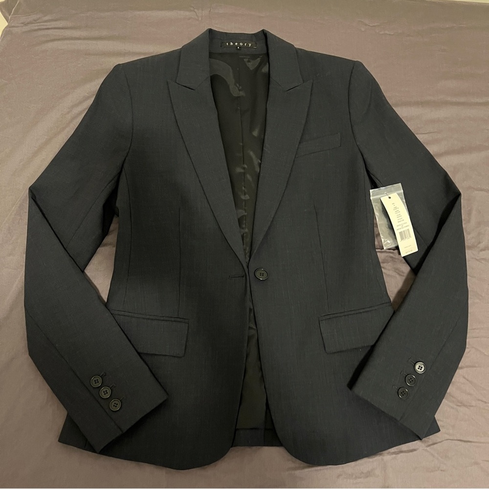Theory Women’s Indigo Gabe B Wool Blazer Size 4
